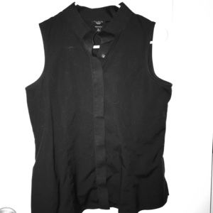 Sleeveless button up - mandarin collar